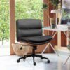 066f470f-6720-4abb-9374-08b854156353.a9c4e2826b990caf3d1169dc8d53d5c1 Black Armless PU Leather Office Chair with Wheels