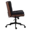 Black Armless Fabric Office Chair with Wheels